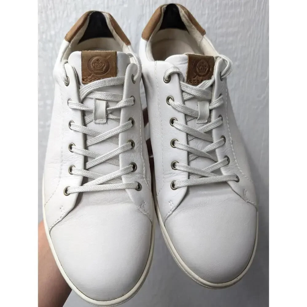 Born Ashram II White Leather Sneakers Shoes Preppy Minimalist Men's Size 13